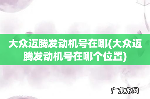 大众迈腾发动机号在哪个位置 大众迈腾发动机号在哪