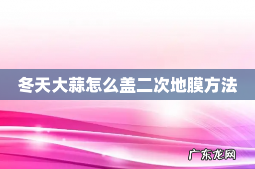 冬天大蒜怎么盖二次地膜方法