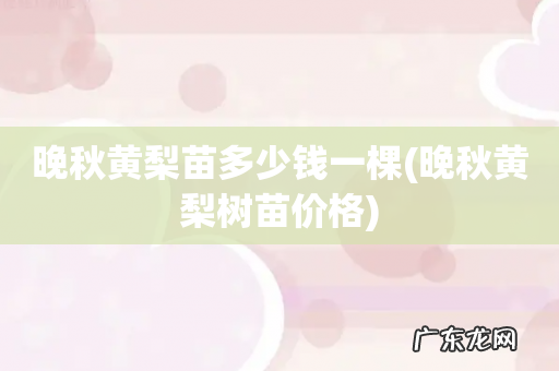 晚秋黄梨树苗价格 晚秋黄梨苗多少钱一棵
