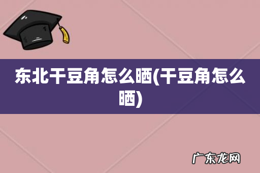 干豆角怎么晒 东北干豆角怎么晒
