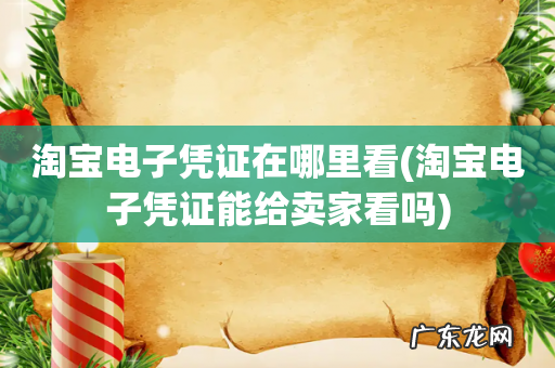 淘宝电子凭证能给卖家看吗 淘宝电子凭证在哪里看