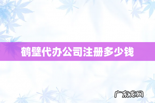 鹤壁代办公司注册多少钱