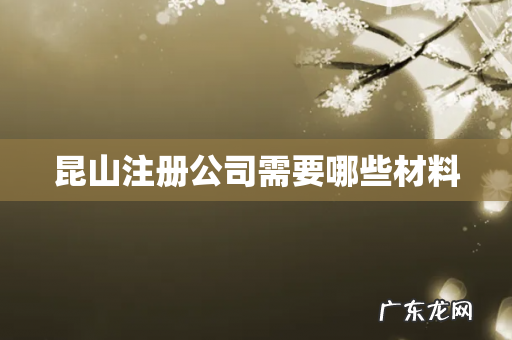 昆山注册公司需要哪些材料