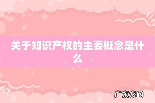 关于知识产权的主要概念是什么