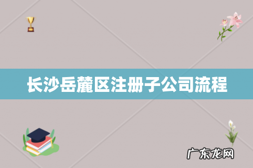 长沙岳麓区注册子公司流程