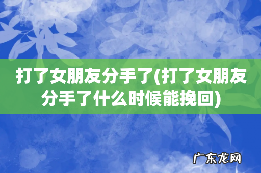 打了女朋友分手了什么时候能挽回 打了女朋友分手了