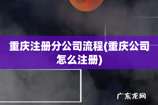 重庆公司怎么注册 重庆注册分公司流程