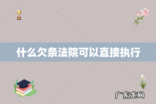 什么欠条法院可以直接执行