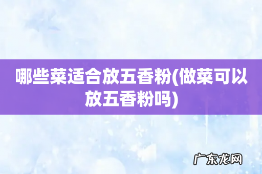 做菜可以放五香粉吗 哪些菜适合放五香粉