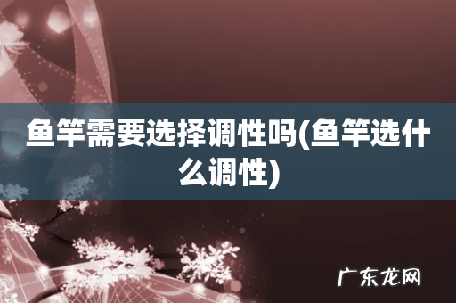 鱼竿选什么调性 鱼竿需要选择调性吗