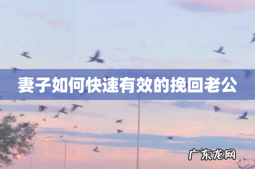 妻子如何快速有效的挽回老公