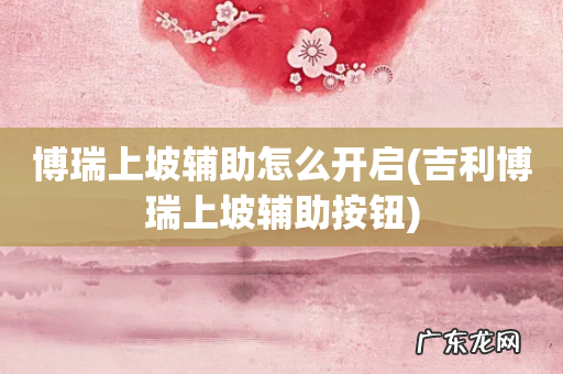 吉利博瑞上坡辅助按钮 博瑞上坡辅助怎么开启