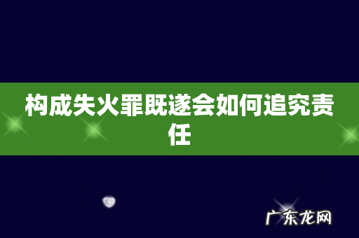 构成失火罪既遂会如何追究责任