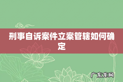 刑事自诉案件立案管辖如何确定
