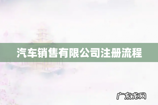 汽车销售有限公司注册流程