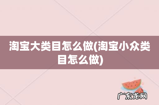 淘宝小众类目怎么做 淘宝大类目怎么做