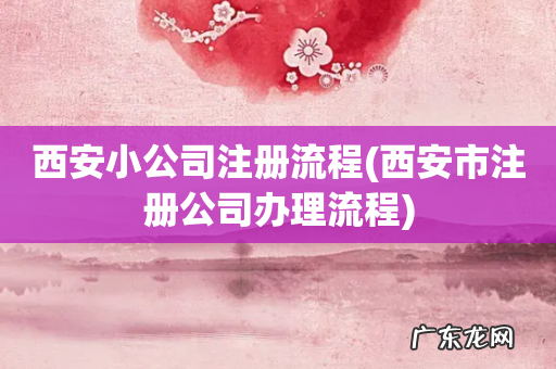 西安市注册公司办理流程 西安小公司注册流程