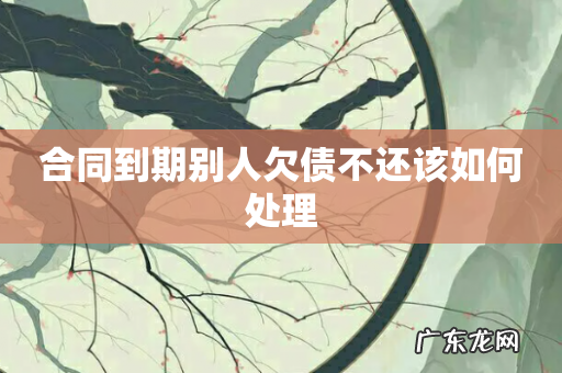 合同到期别人欠债不还该如何处理