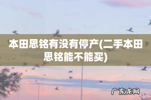 二手本田思铭能不能买 本田思铭有没有停产