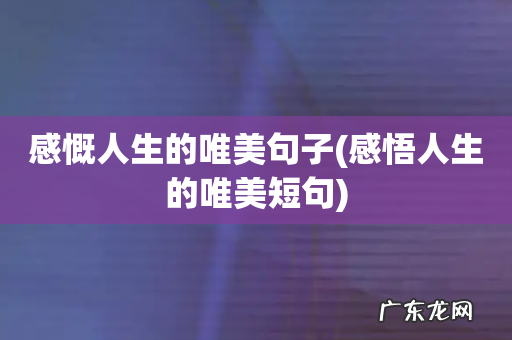 感悟人生的唯美短句 感慨人生的唯美句子
