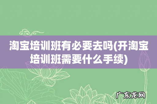 开淘宝培训班需要什么手续 淘宝培训班有必要去吗