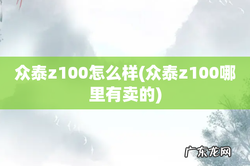 众泰z100哪里有卖的 众泰z100怎么样