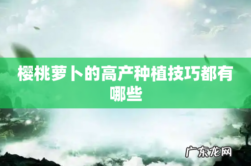 樱桃萝卜的高产种植技巧都有哪些