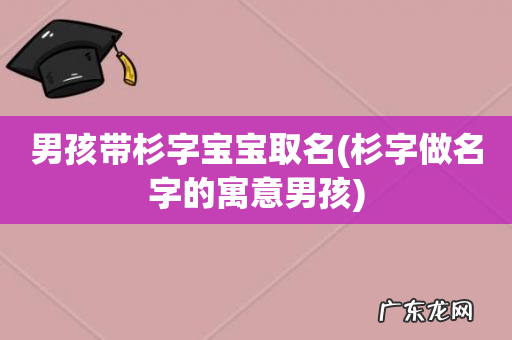 杉字做名字的寓意男孩 男孩带杉字宝宝取名