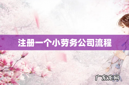 注册一个小劳务公司流程