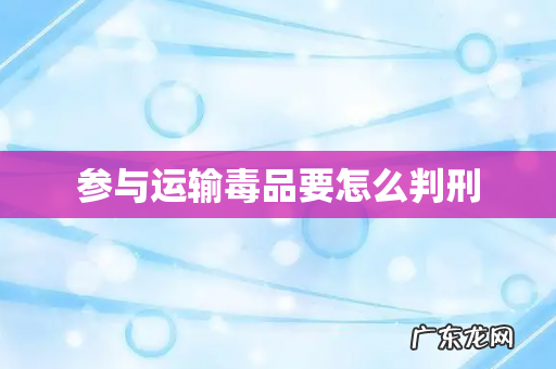 参与运输毒品要怎么判刑