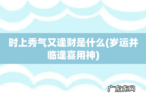 岁运并临逢喜用神 时上秀气又逢财是什么