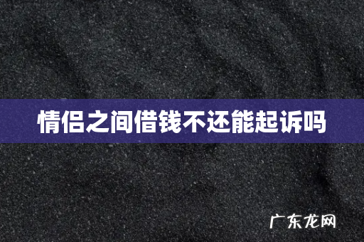 情侣之间借钱不还能起诉吗