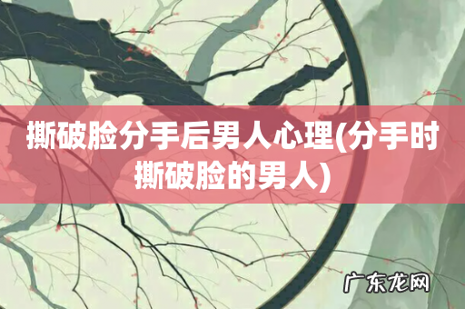 分手时撕破脸的男人 撕破脸分手后男人心理