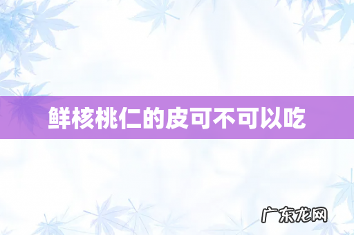 鲜核桃仁的皮可不可以吃