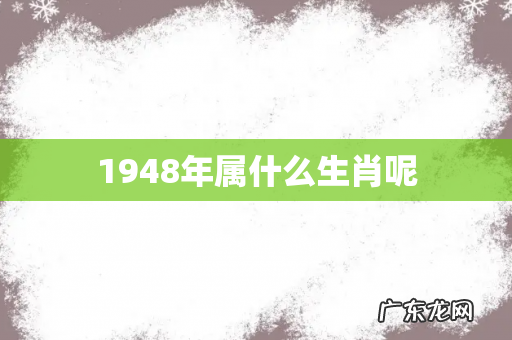 1948年属什么生肖呢