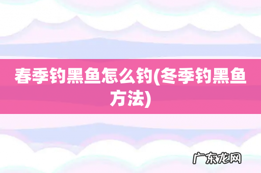 冬季钓黑鱼方法 春季钓黑鱼怎么钓