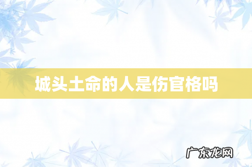 城头土命的人是伤官格吗