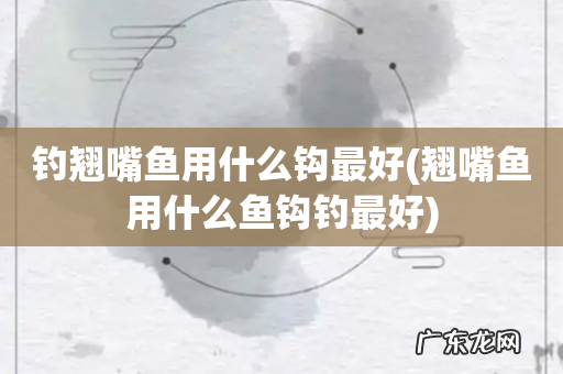 翘嘴鱼用什么鱼钩钓最好 钓翘嘴鱼用什么钩最好