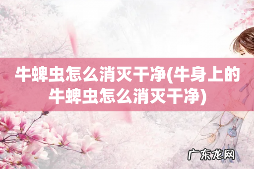 牛身上的牛蜱虫怎么消灭干净 牛蜱虫怎么消灭干净