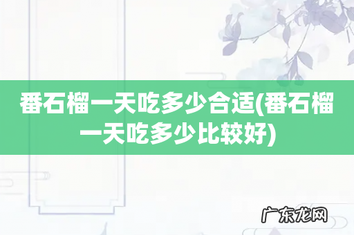 番石榴一天吃多少比较好 番石榴一天吃多少合适