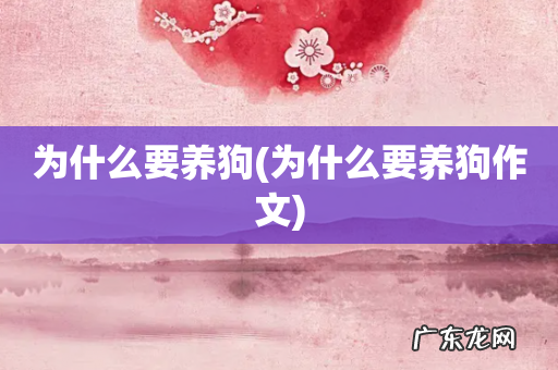 为什么要养狗作文 为什么要养狗