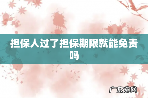 担保人过了担保期限就能免责吗
