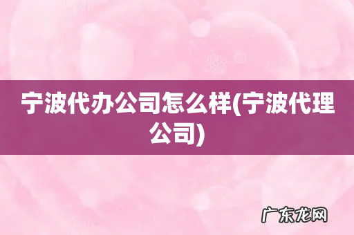 宁波代理公司 宁波代办公司怎么样