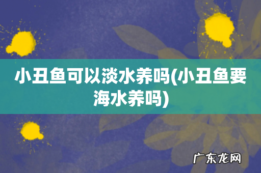 小丑鱼要海水养吗 小丑鱼可以淡水养吗