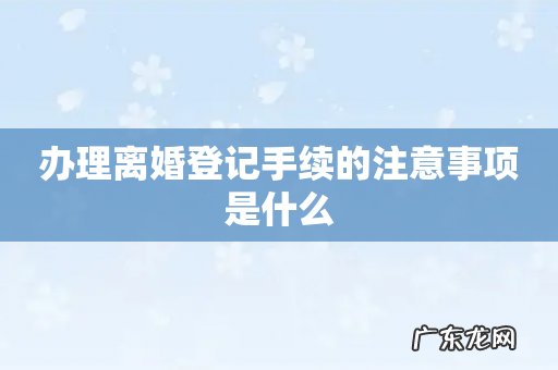 办理离婚登记手续的注意事项是什么