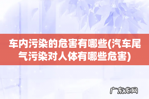 汽车尾气污染对人体有哪些危害 车内污染的危害有哪些