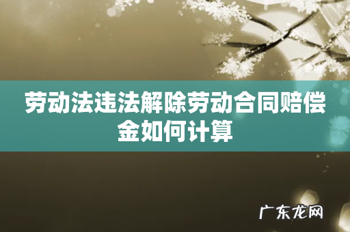 劳动法违法解除劳动合同赔偿金如何计算