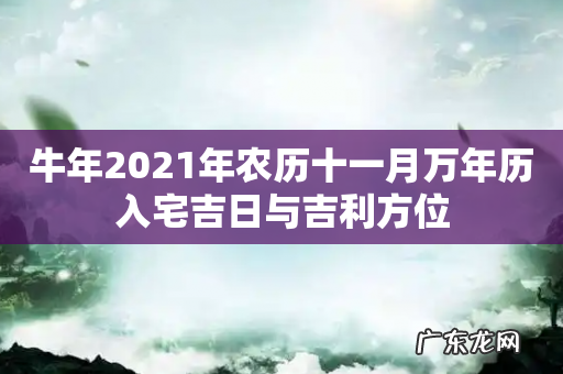 牛年2021年农历十一月万年历入宅吉日与吉利方位