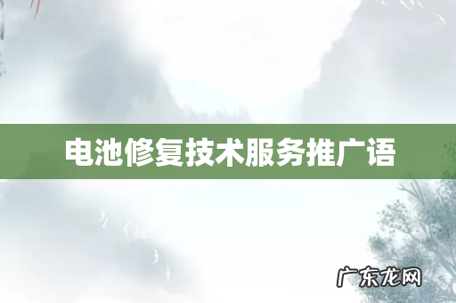电池修复技术服务推广语