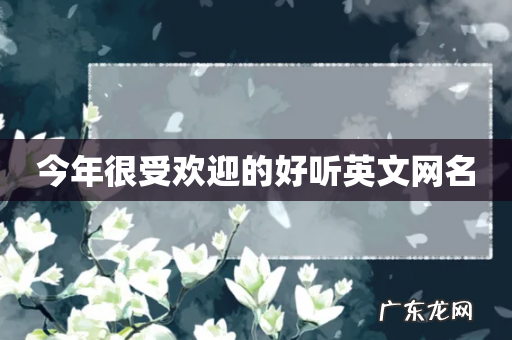 今年很受欢迎的好听英文网名